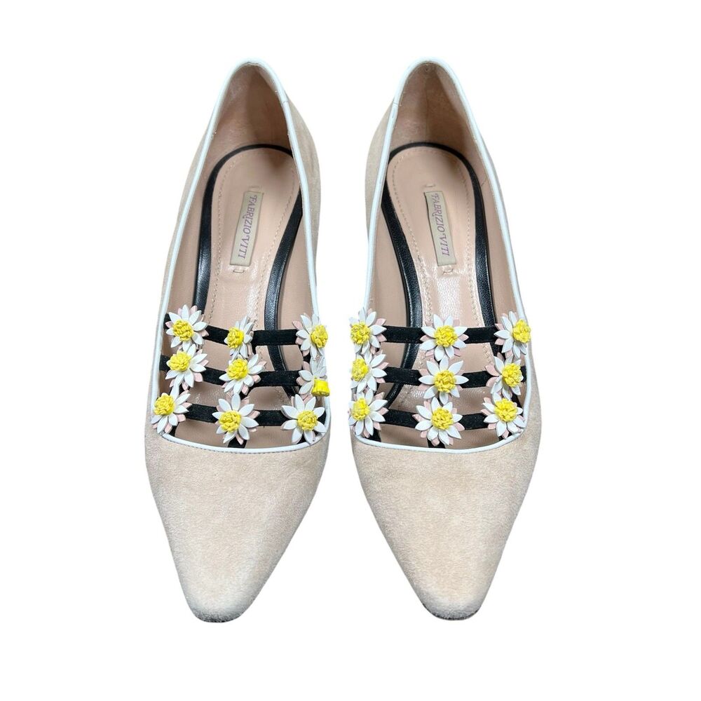 Fabrizio Viti Daisy Heels Pump Priscilla Beaulieu boho retro size 9.5 (39 1/2)